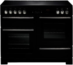 Rangemaster Platinum 110 Electric Induction Range Cooker - Black & Chrome